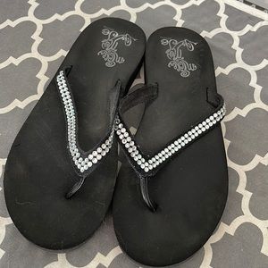 Mickey Mouse sequin flip-flops